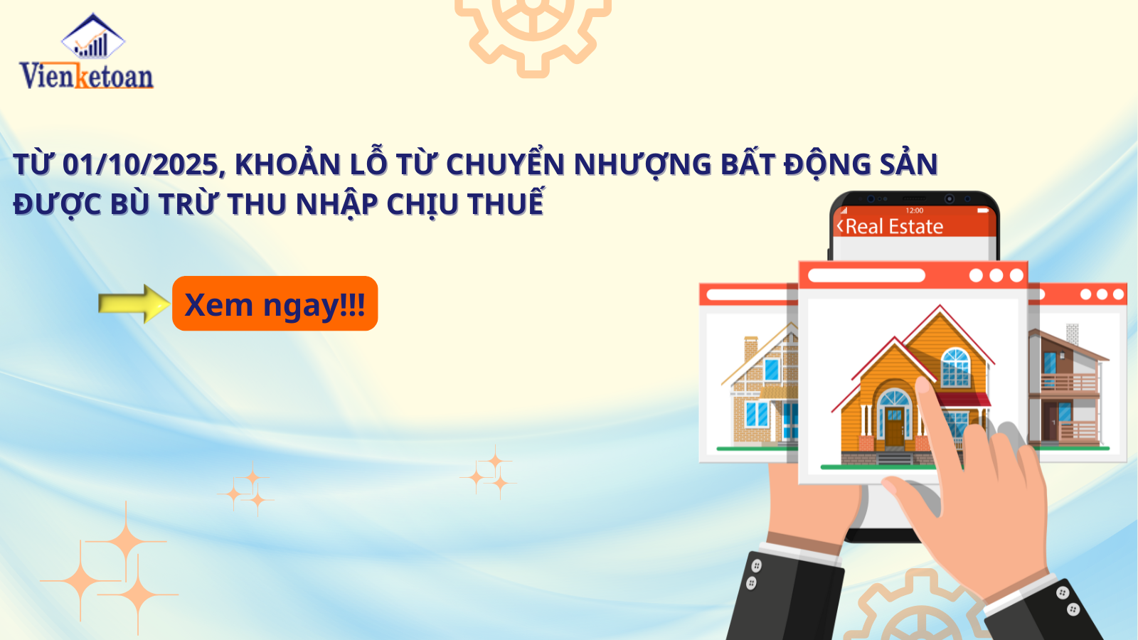 Từ 01/10/2025, khoản lỗ từ chuyển nhượng bất động sản được bù trừ thu nhập chịu thuế