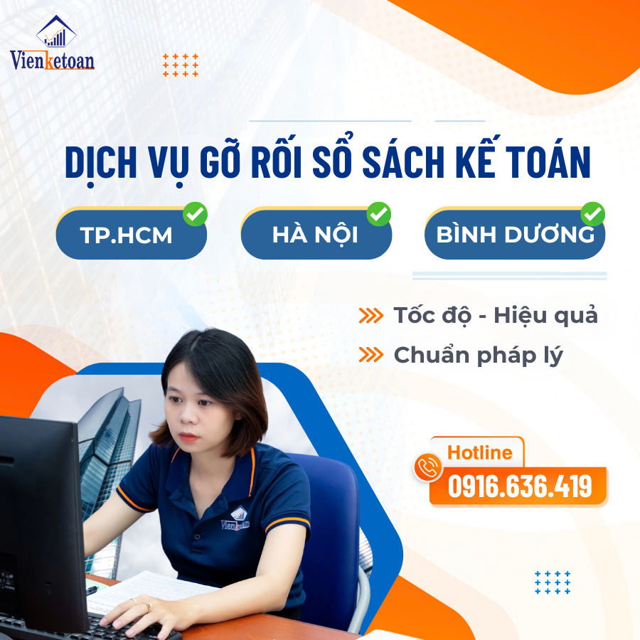 Dịch vụ gỡ rối số sách tại Dĩ An từ Viện Kế Toán Việt Nam